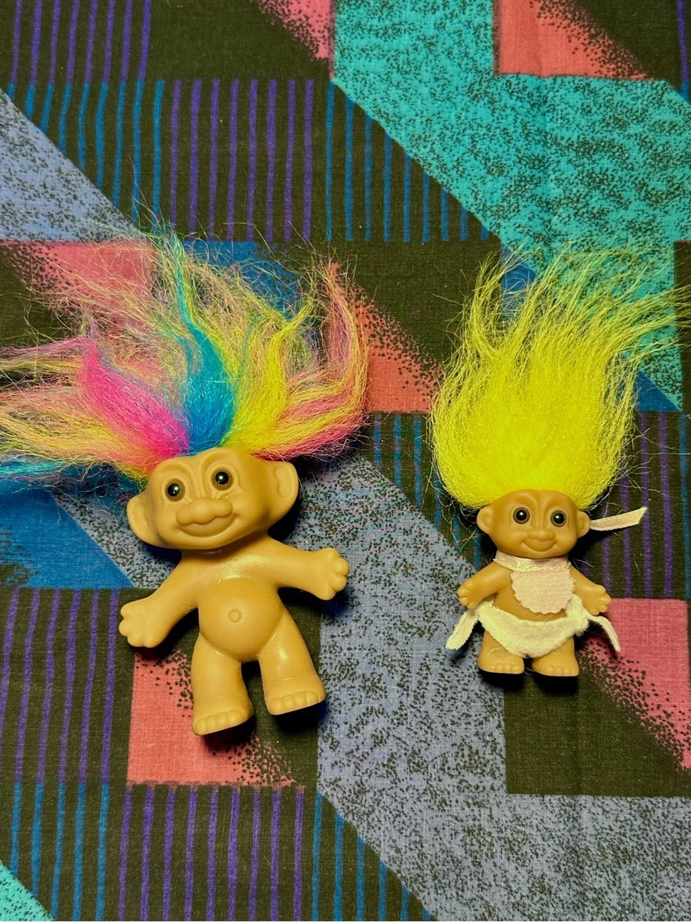 Set of 2 Vintage Troll Dolls